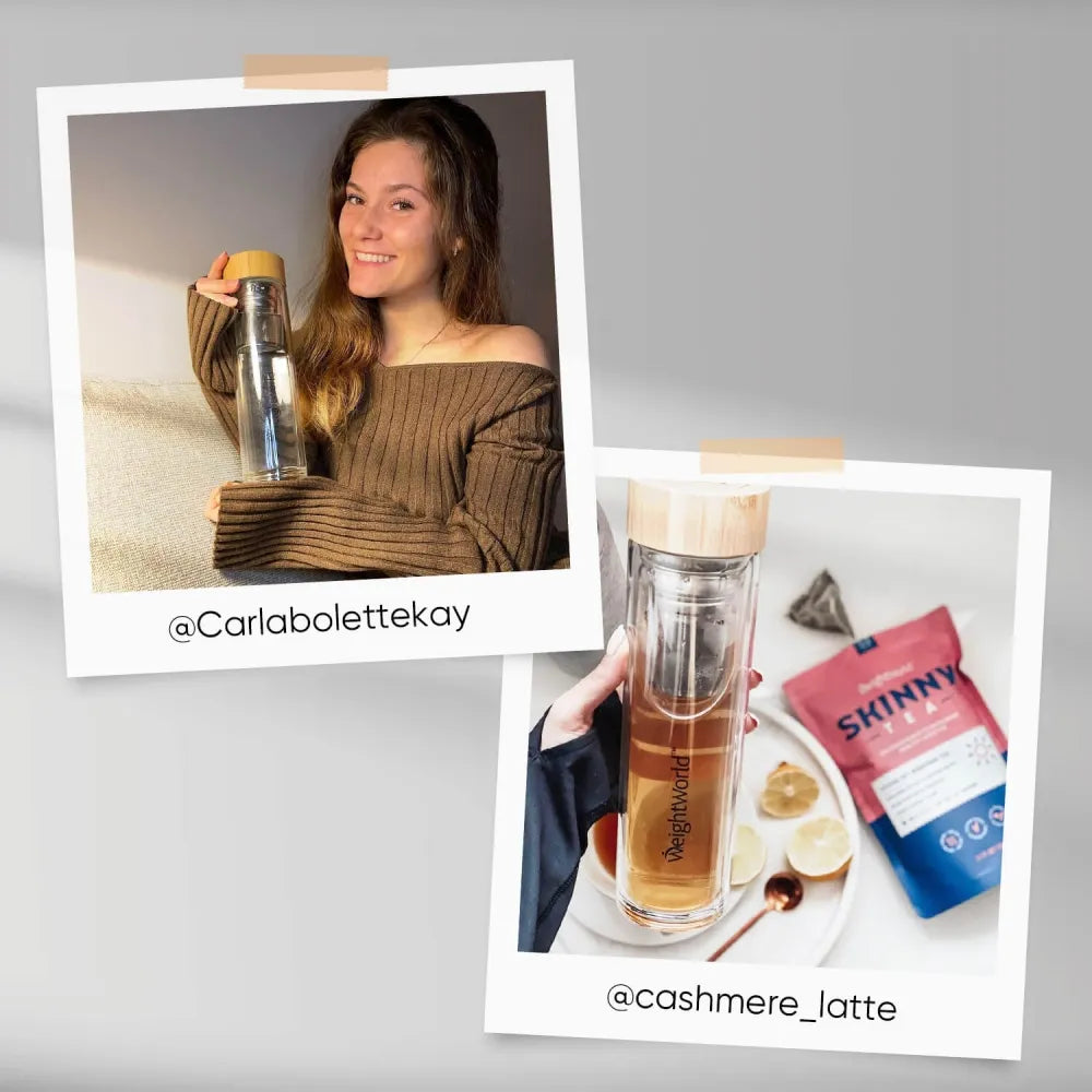 2 influencers som visar upp sin termosflaska från WeightWorld