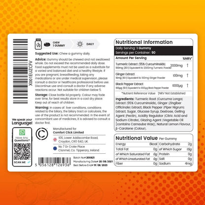 Gurkmeja kosttillskott som stöttar leder, hud och immunförsvar