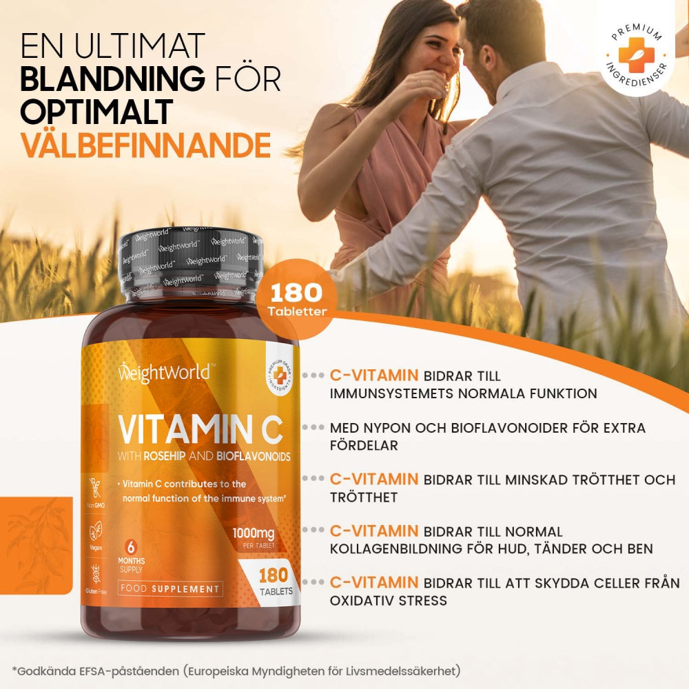 Vitamin C tabletter för hälsan och immunförsvaret