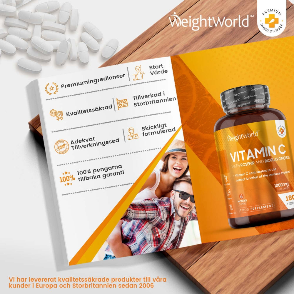 Lättsvalda vitamin c tabletter för välmående