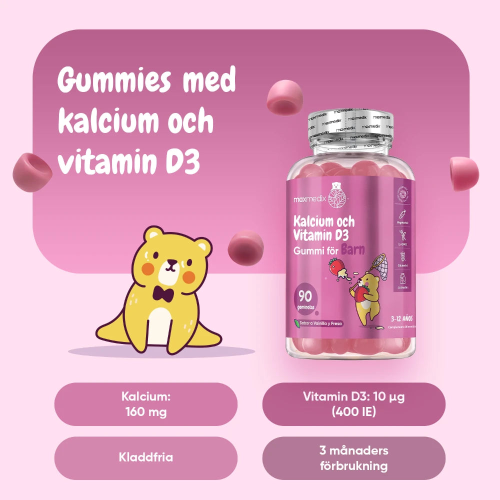 Kalcium och Vitamin D3 Gummies