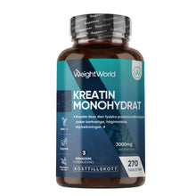 Kreatinmonohydrat 3000 mg i WeightWorld-flaska, 270 tabletter per burk