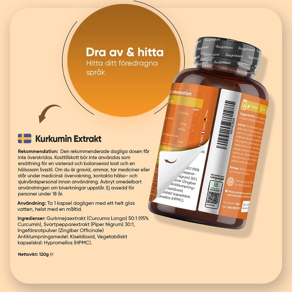 Kurkumin Kapslar 500 mg
