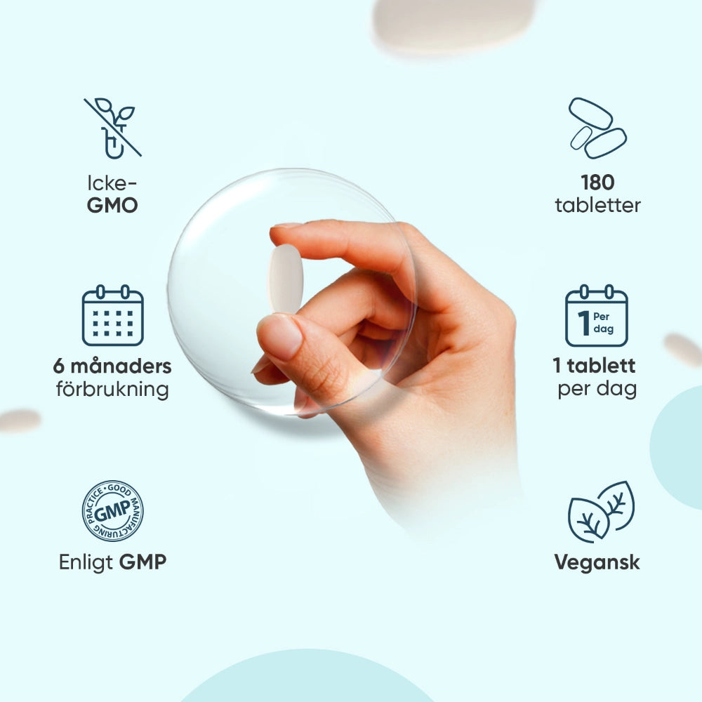 Elektrolytkomplex: 1 tablett per dag, 180 tabletter