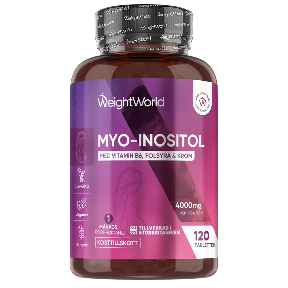 WeightWorld myo-inositol 4000 mg i brun flaska, 120 tabletter.