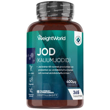 Jodtabletterflaska WeightWorld JOD (kaliumjodid) 400 µg, 365 tabletter