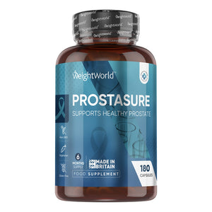 En burk med WeightWorlds ProstaSURE