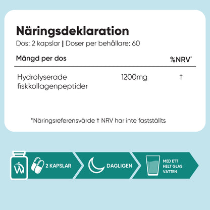 Näringsdeklaration för marint kollagen: 1200 mg per dos