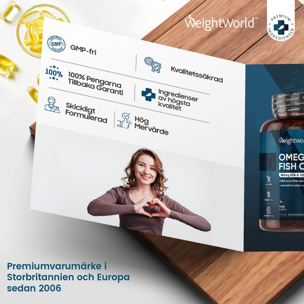 Ett blad på alla fördelar man kan få om man köper Fiskoljekapslar från WeightWorld