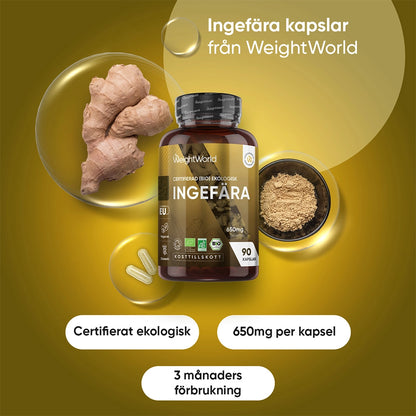 Ekologisk Ingefära 650 mg