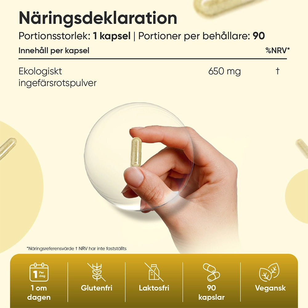 Ekologisk Ingefära 650 mg