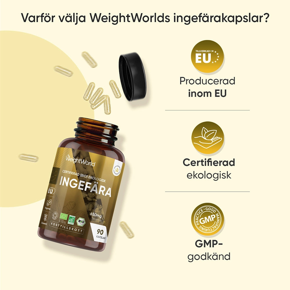 Ekologisk Ingefära 650 mg