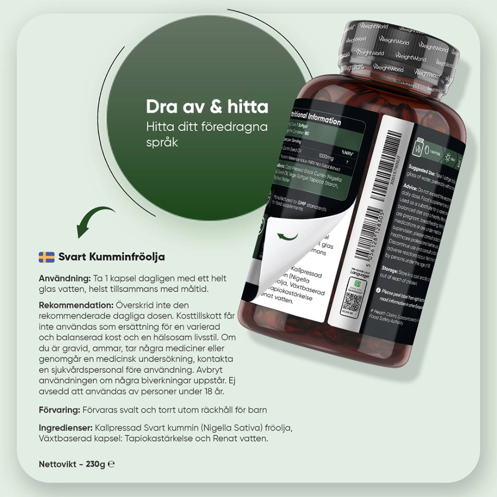 Kallpressad Svartkumminolja kapslar